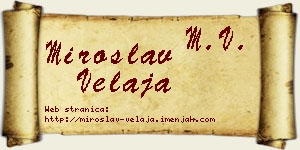 Miroslav Velaja vizit kartica